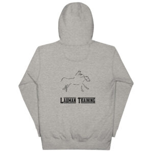 Lauman Training Unisex Hoodie with rider on back - Image 6